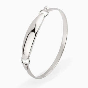 925 Sterling Silver Baby ID Bracelet Bangle by Krysaliis
 Gift Boxed